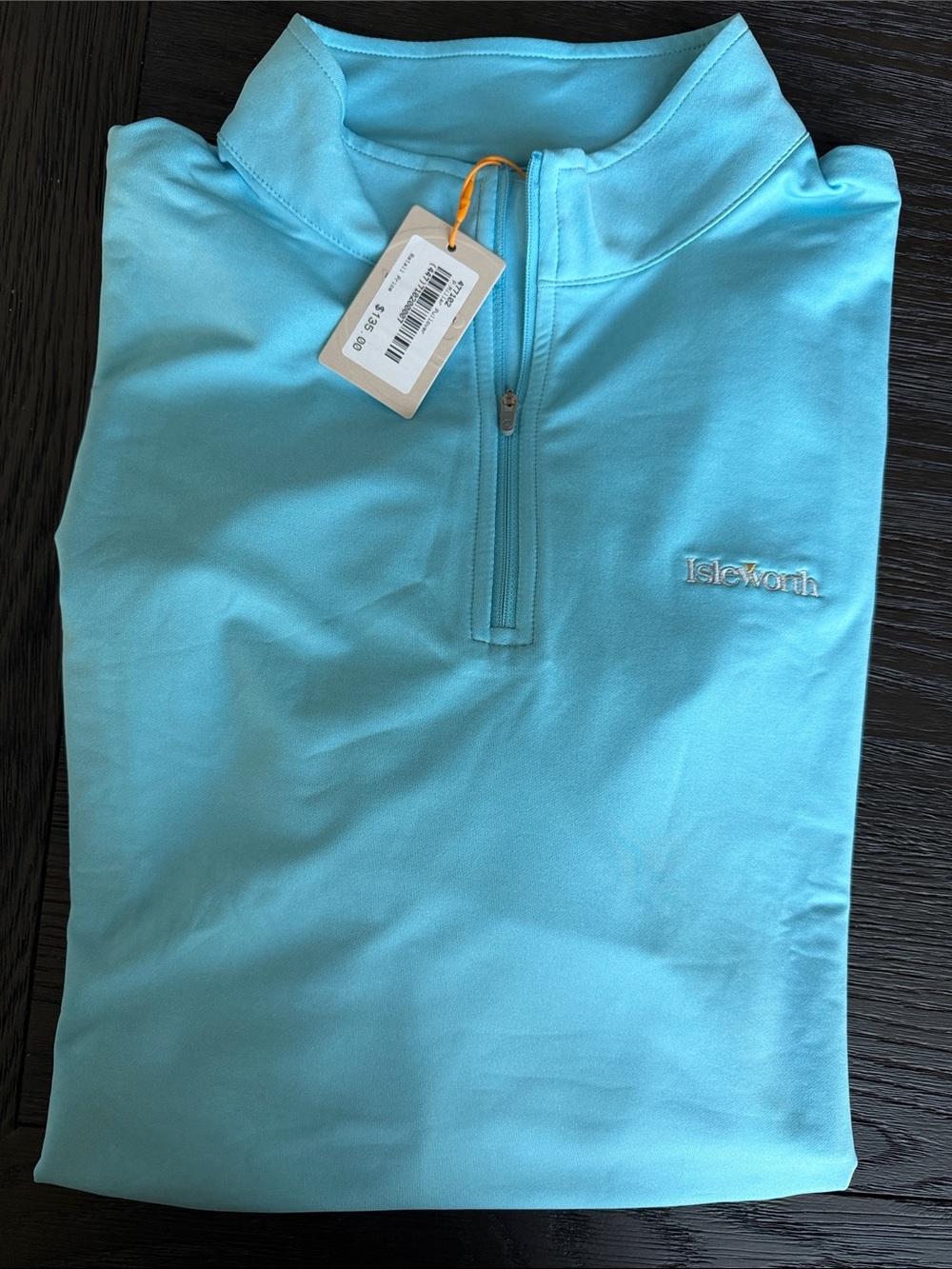 Islewoth Golf Peter Millar Bright Aqua Zip-Neck Pullover